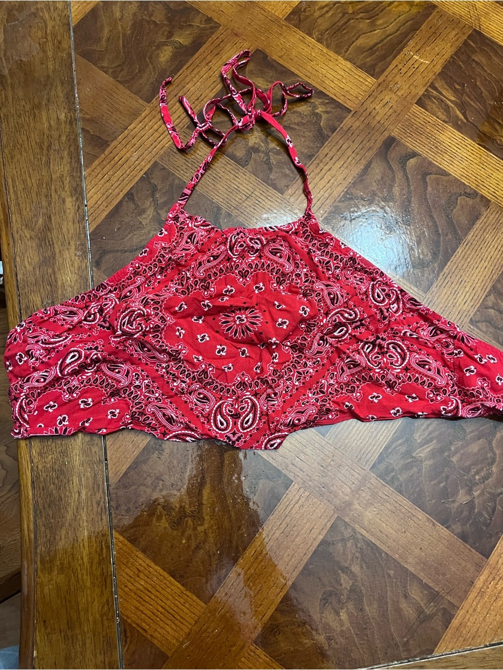 Forever 21 Red Paisley Halter Camisole